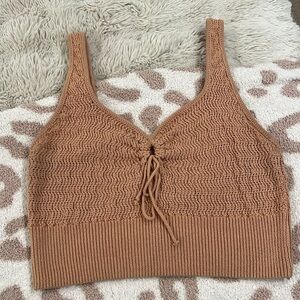Lulus Tan Crochet Top